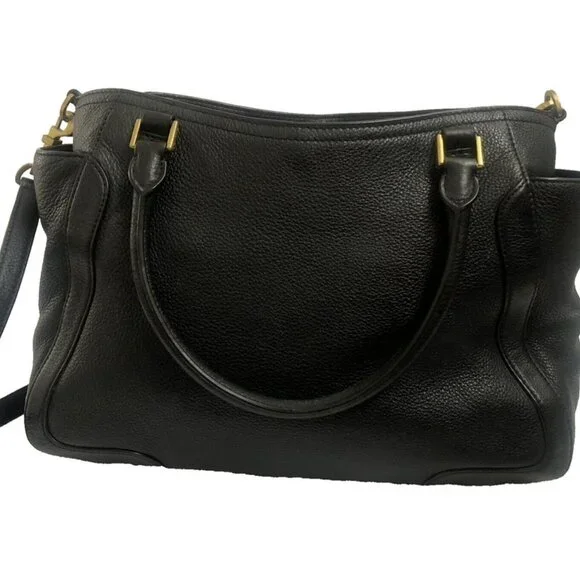 Tory Burchhandbag Black LeatherPurse ShoulderbagTote Satchel